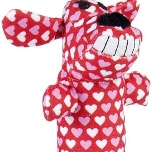 Multipet Valentine's Heart Loofa 12" dog toy Valentines Day Hearts Long